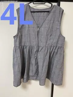 ジッパー付きノースリーブチュニック 4L