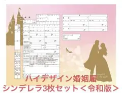 婚姻届 「 シンデレラPairs 」3枚セット＜令和版＞ハイデザイン