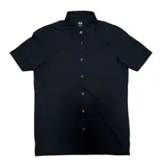 【美品】ユニクロ エアリズムフルオープンポロシャツ 黒　M ストレッチ