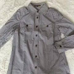 ★Cura Lyric キュアリリック★ストライプシャツ美品　春　Ｍゆったり
