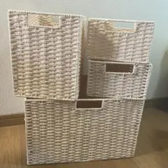 ニトリ　手編み風ペーパーバスケット