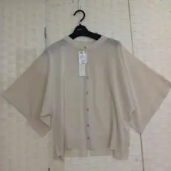 新品リラシクシアー ニットワイドカーディガン