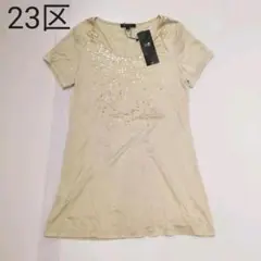23区 リヨセル素材スパンコール刺繡Tシャツ　新品タグ付き