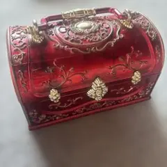 オルゴール付きジュエリーボックス　アンティークゴシック　ダークレッド