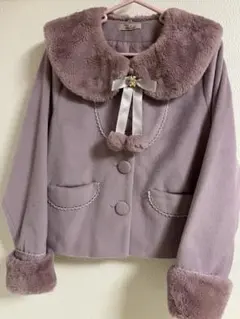 Amavel くまさん ジャケット ショートコート ピンク