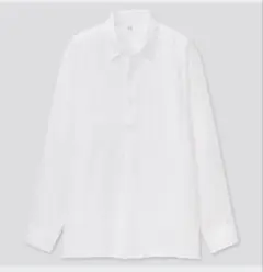 廃盤 ユニクロ プレミアムリネンプルオーバーシャツ ホワイト XL