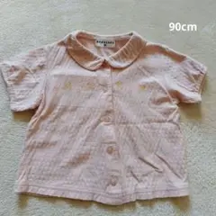 BRANSHES 90cm　女の子　ピンク 襟付き 半袖シャツ