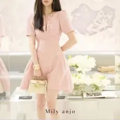 Mily anjo【パフスリーブフレアミニワンピース】