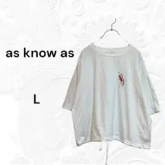 as know as アズノゥアズ　シンプル　カジュアル　Tシャツ　ゆるだぼ　L