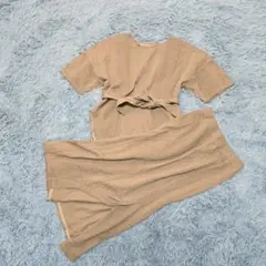 良品【ナノユニバース】(36)カットジャガードセットアップ ベージュ