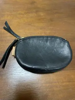 革のダブルファスナー小銭入れ