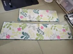 花柄キッチンマット2枚セット