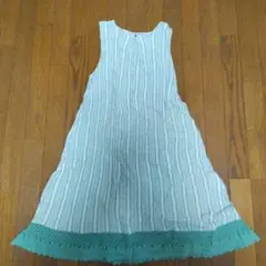 ワンピース　　M～L　ストライプ　　グリーン系