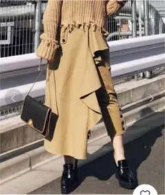 Ameri VINTAGE★フレアワッフルチノパンツS★アメリ ベージュ