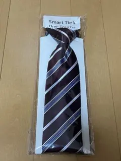 Smart Tie One-Touch ワインレッドストライプ