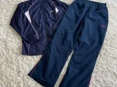 asics ジャージ上下セット ネイビー　スポーツトレーニングウェア