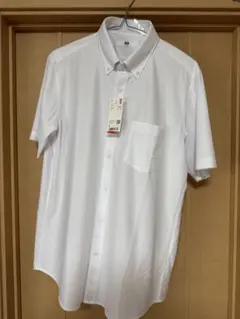 UNIQLO 半袖ボタンダウンシャツ L ホワイト 新品