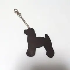 犬型イタリアンレザーチャーム ブラック　プードル