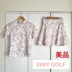 【美品】EIMYGOLF花柄 トップス スカート セットアップ ピンク