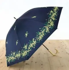 新品mm★（カラー：ネイビー）晴雨兼用傘　50cm手開き『ミモザの花』（日傘