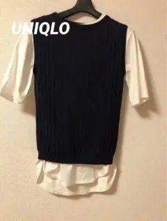 UNIQLO コットンニットベスト&Tシャツセット Mサイズ