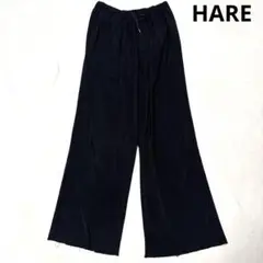 HARE プリーツパンツ ハレ ブラック フリーサイズ
