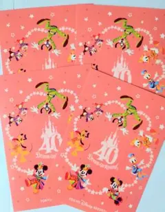 【ディズニー】40周年記念　ポストカード：4枚セット