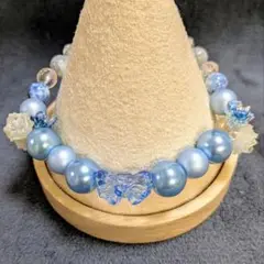 ハンドメイド ブレスレット 青系
