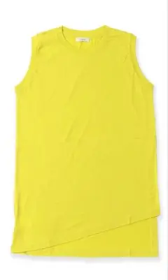 新品　ESLOW (エスロー)ロングスリット ノースリーブカットソー　イエロー