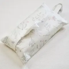 【ソフトパック用】フレンチボタニカル　ペールグレー　吊り下げティッシュケース