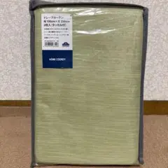 ドレープカーテン 100cm×230cm 2枚入 タッセル、フック付き　若草色