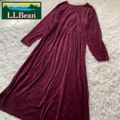 【入手困難☆カナダ製】L.L.Bean ロングワンピース 花柄 赤 16