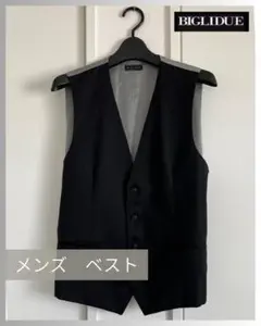 【BIGLIDUE】 メンズ スーツベスト ブラック　インポートフェア開催