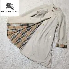 美品!BURBERRY ステンカラーコート ノバチェック 金ボタン ベルト付き