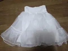 ホワイト チュール パニエ ウエストサイズ測定済み