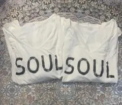 SHEIN SOUL ロゴ入り 長袖Tシャツ 2枚セット ホワイト 2XLサイズ