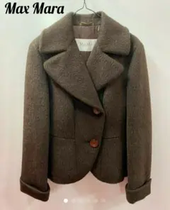 最高級◆MaxMaraアルパカシャギーショートコート マックスマーラ ベルテッド