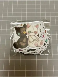 【A】コラージュ素材　防水ステッカー　ゴシック　奇抜な猫　おすそ分け　50枚