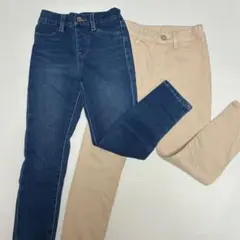 UNIQLO 110サイズ デニム・ベージュパンツセット