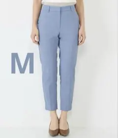 PLST ♡ リネンブレンドスティックパンツ　ブルーグレー　M