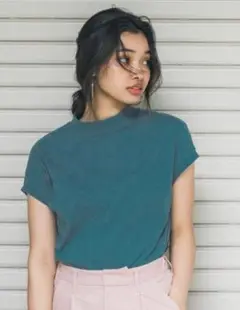 tシャツ フレンチスリーブモックネックTシャツ