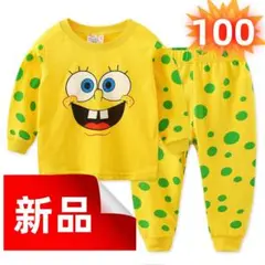 ✨新品✨スポンジボブ パジャマ 長袖 ルームウェア 綿 コットン 子供用 100