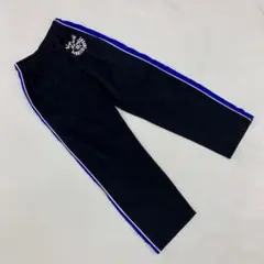 スポーツウェア ジャージパンツ 黒サイドラインゴムウエスト ポリエステル 140
