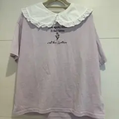 Lovetoxic 薄紫 フリル襟 Tシャツ