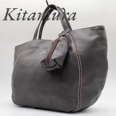 【良品】キタムラ ハンドバッグ トートバッグ レザー Kロゴ ブラウン