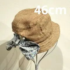 【本日限定価格】リボン付き花柄裏地の帽子 46cm