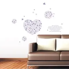 ウォールステッカー ハートフラワー 0051 花 ウォールシール