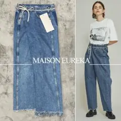 【新品】MAISON EUREKA リワークビギーデニムパンツ S ブルー