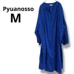 Pyuanosso ピュアノッソ Mサイズ 青 ワンピース 長袖シャツ　ブルー