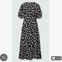 新品 未使用 タグなし UNIQLO バルーンスリーブワンピース L ブラック
